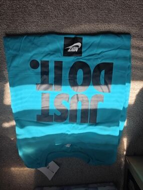 Nike Teal Graphic 'JUST DO IT.' Tee with Black Logo